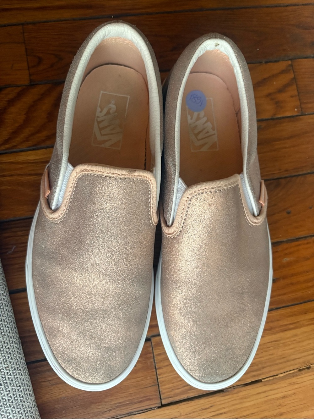 Women’s Size 9 Vans Slip-On Metallic Rose Sneakers - Picture 5 of 12